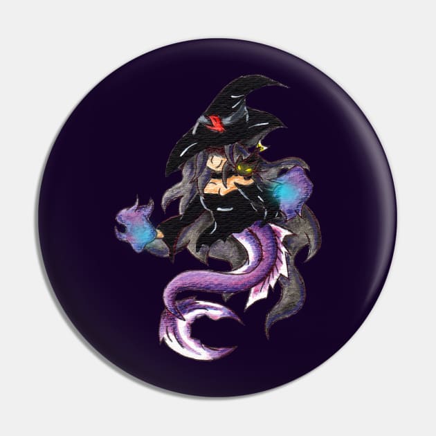 Salem Sea Witch Pin by KristenOKeefeArt