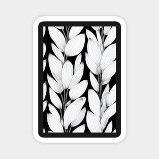 Beautiful Stylized White Flowers, for all those who love nature #175 Magnet