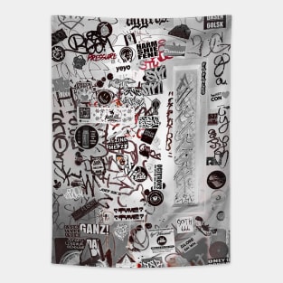 Graffiti Street Tags Stickers NYC Art Tapestry