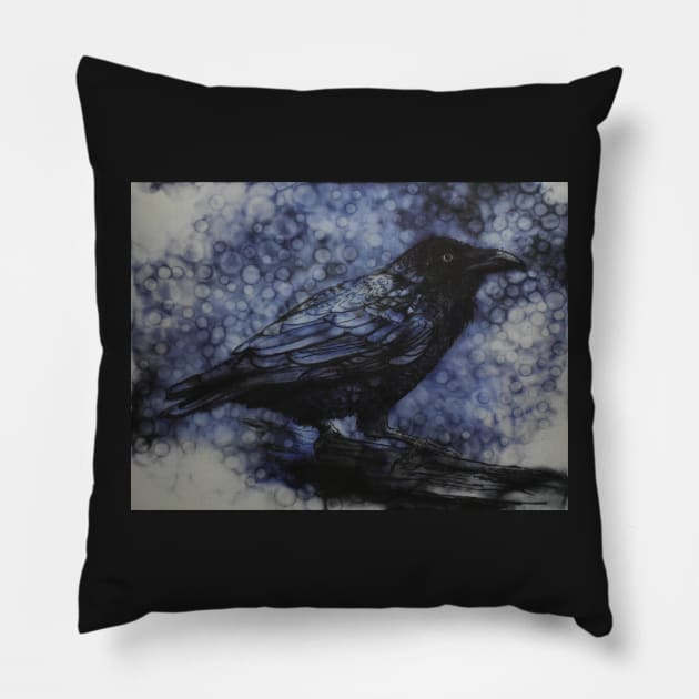 Blackbird Pillow by AndreaAtkinsArt