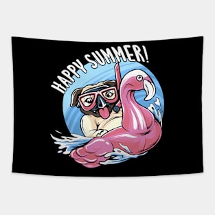 Summer Dog Be Happy Tapestry