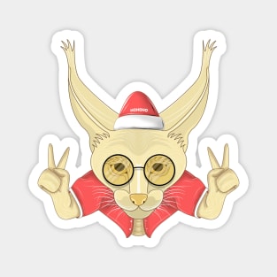 santa caracal cat Magnet