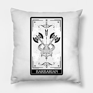 Barbarian Tarot Card D&D Nat 20 Dungeons & Dragons T-Shirt Black Pillow