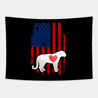 Tiger Merica Usa American Flag Tapestry