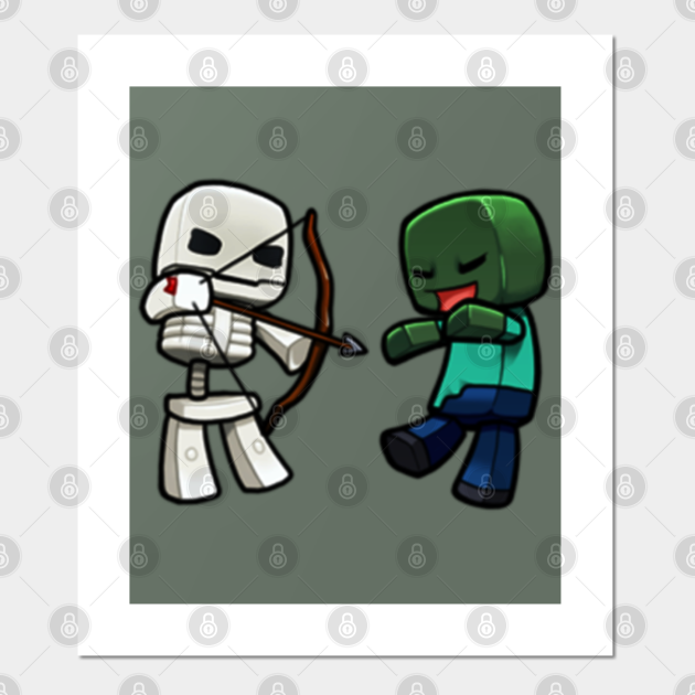 zombie vs skeleton minecraft