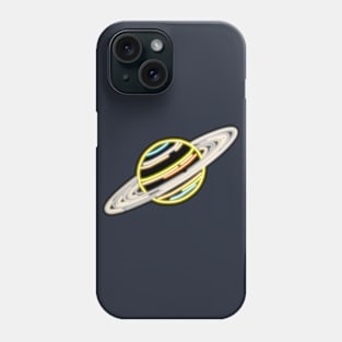 Electric Solar System Neon Saturn Phone Case