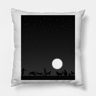 DOGS AND MOON Pillow