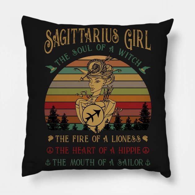 Sagittarius Girl The Soul Of A Witch Awesome T shi Pillow by TeeLovely