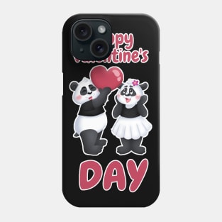 Cute Panda Couple Happy Valentine's Day Phone Case