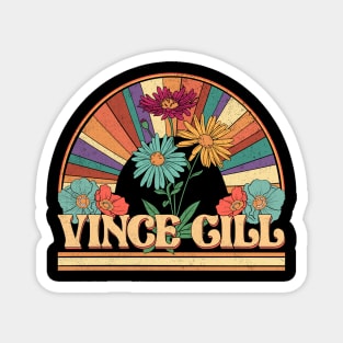 Vince Flowers Name Gill Personalized Gifts Retro Style Magnet