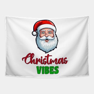 "Christmas Vibes" with Santa claus Tapestry