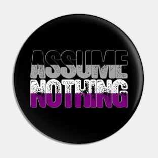 Asexual Pride Assume Nothing Pin