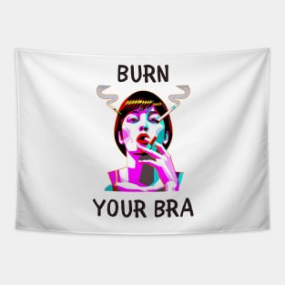 Burn your bra funny feminism Tapestry