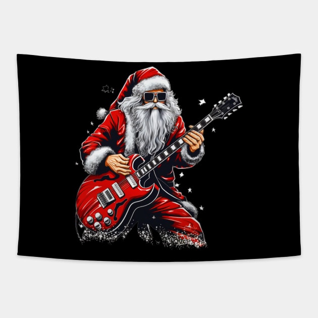 Guitar Santa Tapestry by MZeeDesigns