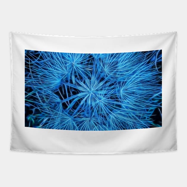 onion seed head in glowing blue style Tapestry by mister-john