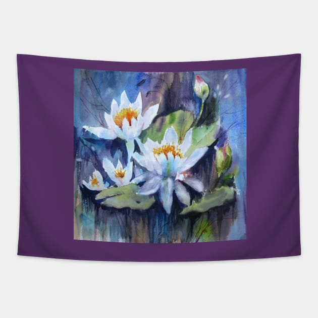 Waterlilies Tapestry by bevmorgan