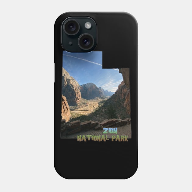 Utah State Outline - Zion National Park Phone Case by gorff