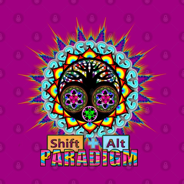 Shift Alt Paradigm Sacred Geometry Science Merkaba Tree of Life Flower of Life Atom Logo by ShiftAltParadigm