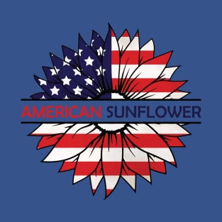 USA Flag Flower 2 T-Shirt