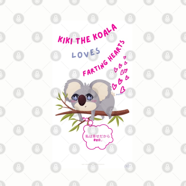 Kiki The Naughty Farting Hearts Cute Koala (c) by Abby Anime