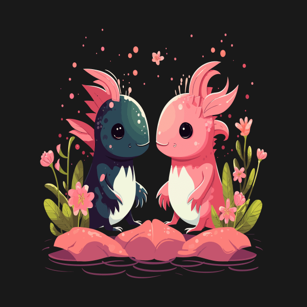 Axolotl Couple Valentine by JH Mart