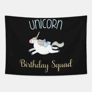 Unicorn Birthday Squad with Rainbow Unicorn Tapestry