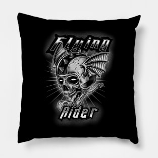 Flying Rider Skull Pillow