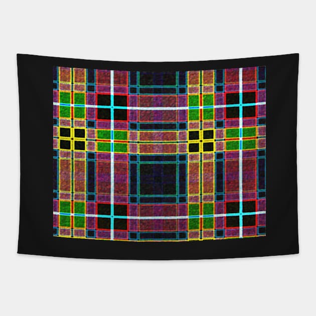 Original New school Neon Tartan Tapestry by HIghlandkings