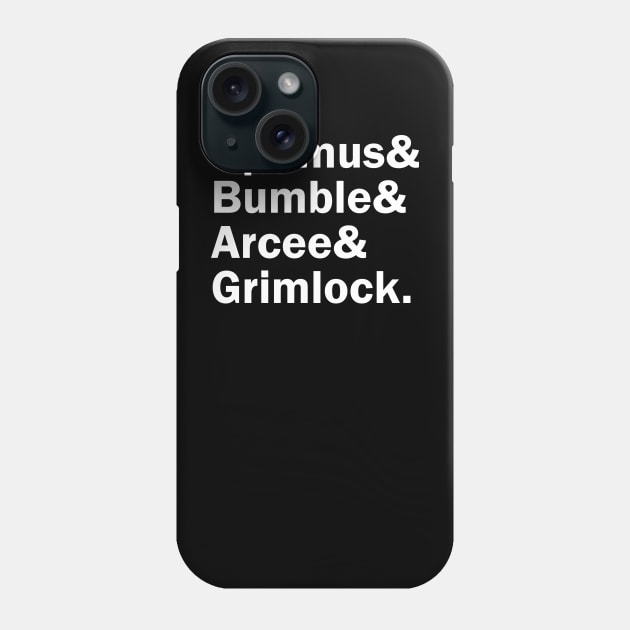 Funny Names x Transformers Autobots (Optimus, Bumble, Arcee, Gridlock) Phone Case by muckychris