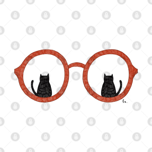 Cat in the Glasses by burcuandthethings