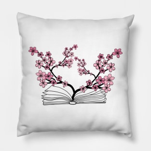 Open Book With Flowers Pillow