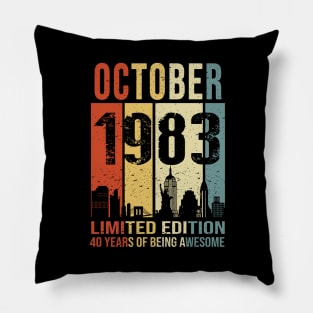 Made In 1983 October Years Of Being Awesome Pillow