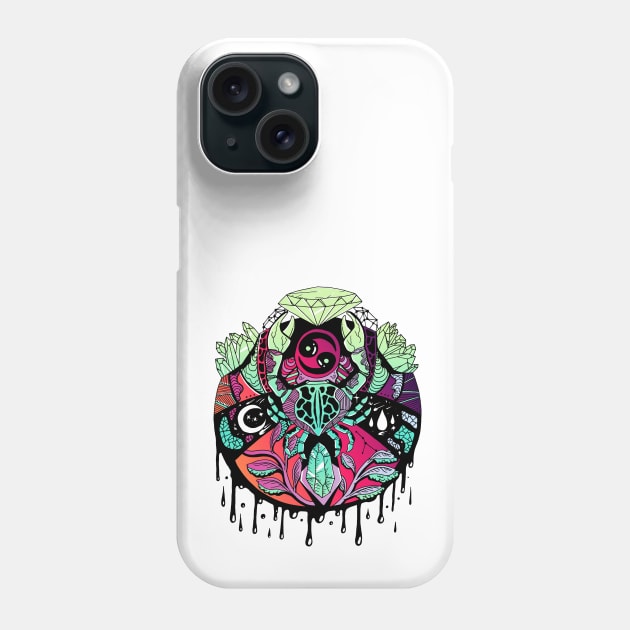 Red Blue Blend Mystic Cancer Zodiac Phone Case by kenallouis