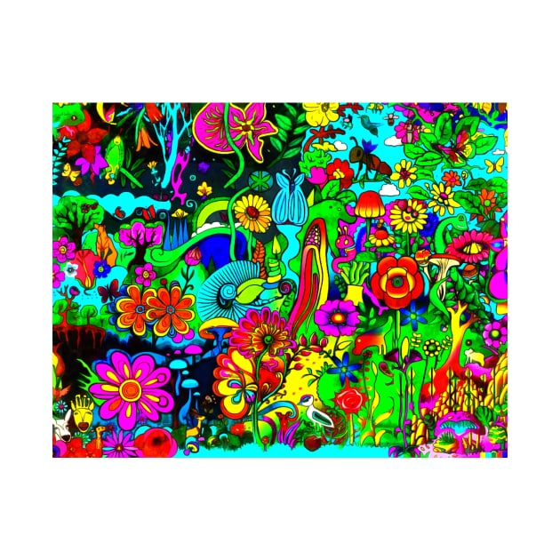 Abstract garden painting background by HANART