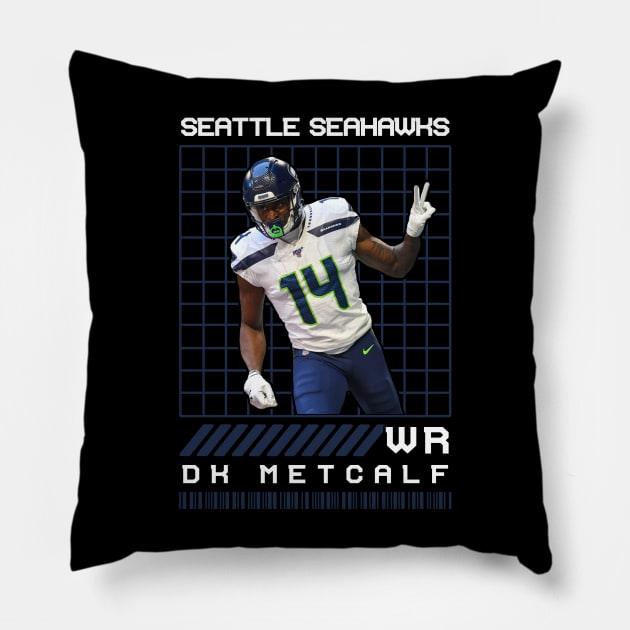 DK METCALF - WR - SEATTLE SEAHAWKS Pillow by Mudahan Muncul 2022