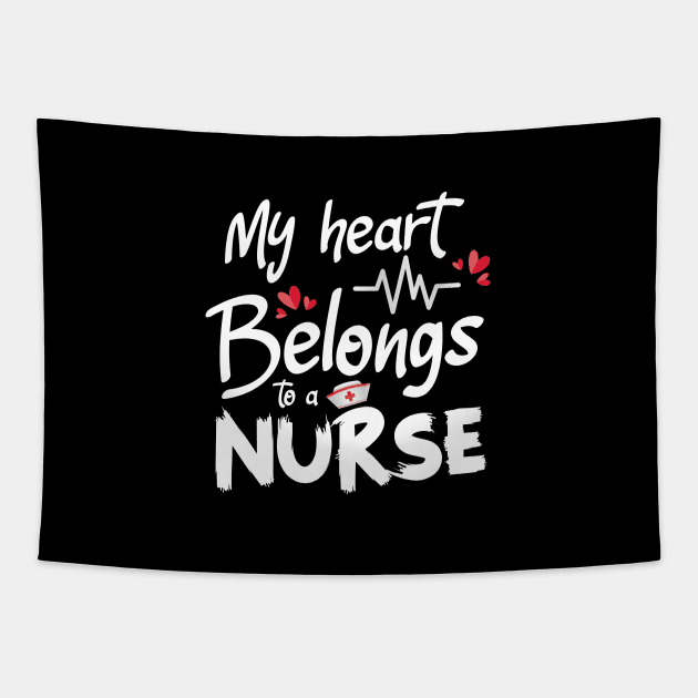 My heart belongs to a nurse Tapestry by AkerArt