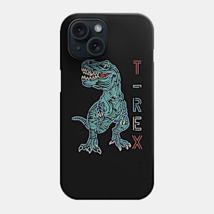 Colorfull Neon T-Rex Dinosaurs Phone Case