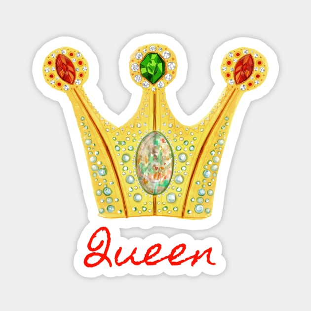 Queen on transparent Magnet by ArtKsenia