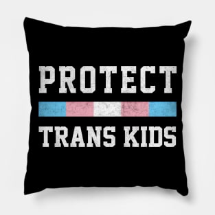 Protect Trans Kids - Trans Flag Design Pillow