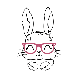 Bunny Easter Pink Glasses, Cute Easter Day T-Shirt