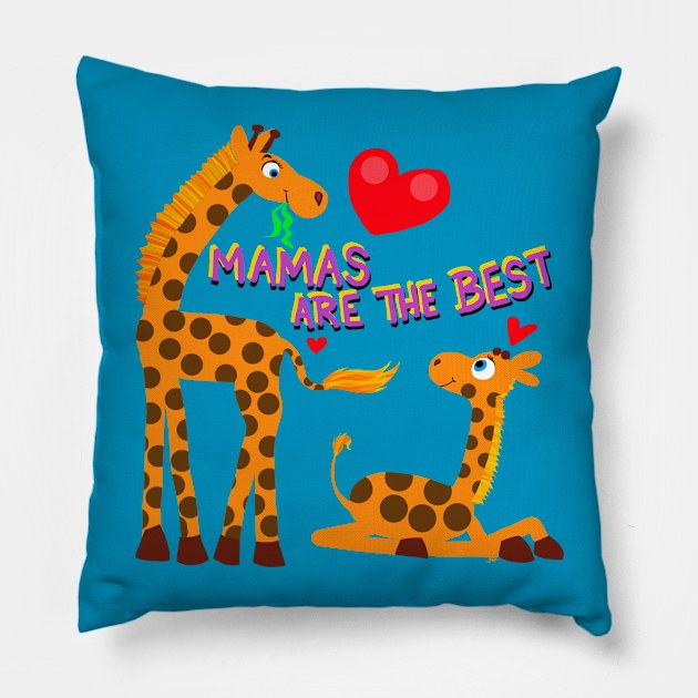 Mothers day giraffes Pillow by wolfmanjaq