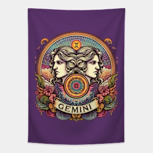 Gemini Mystique - Zodiac Elegance Tee Tapestry