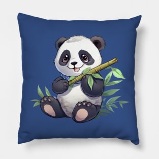 Cute Baby Panda with Bamboo Pillow