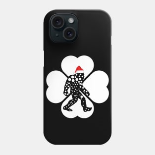 Bigfoot Santa Claus Bigfoot on four leaf clover Sasquatch Christmas Gift Phone Case