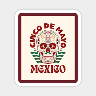 Cinco De Mayo Mexico,  decorated sugar skull holiday Magnet