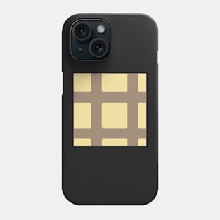 Donkey brown and pale cream minimalist block check gingham pattern Phone Case