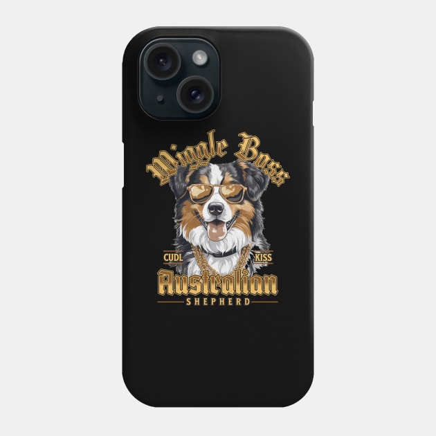 Australian Shepherd is the Wiggle Boss Phone Case by DLXDesignz