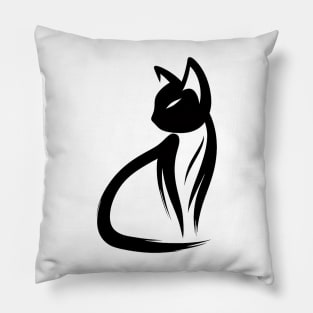 Stick figure can in black ink Pillow