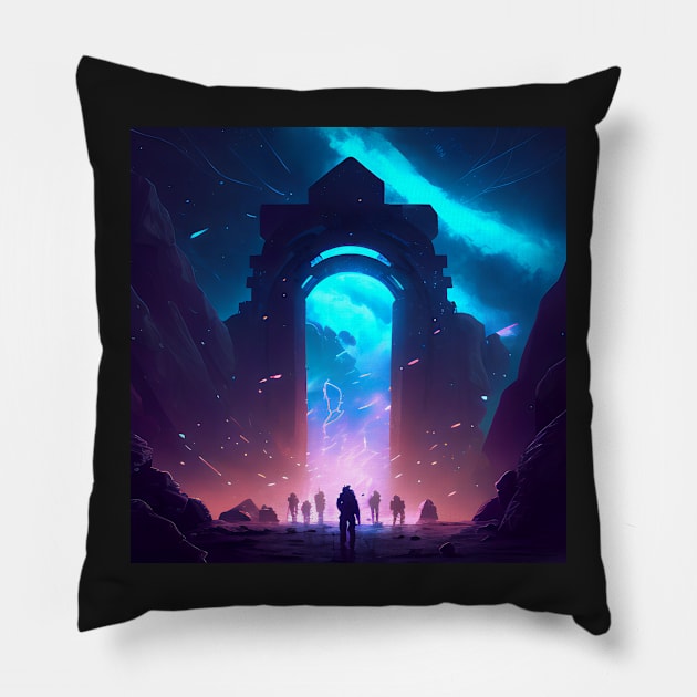 Alien Portal Pillow by D3monic