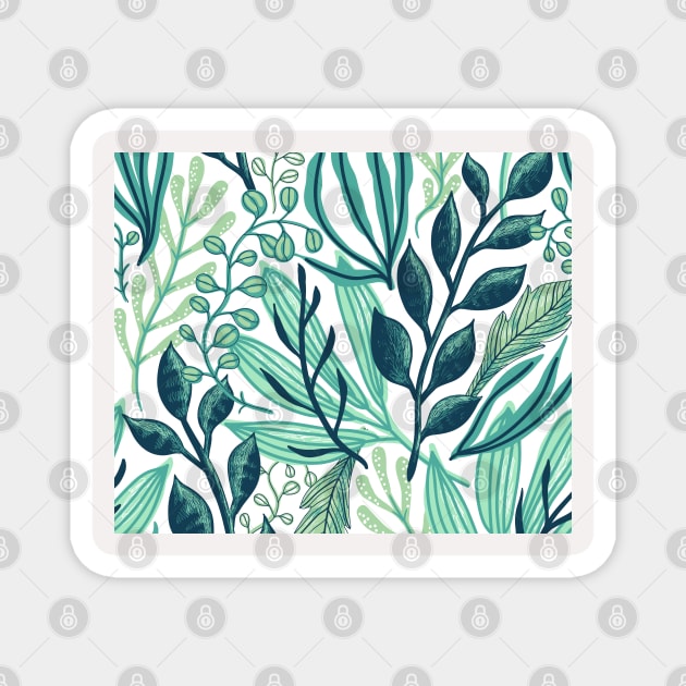 Leaves pattern illustration background Magnet by busines_night